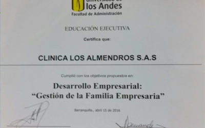 Reconocimiento a Clínica los Almendros por su gestión de la «familia empresaria»